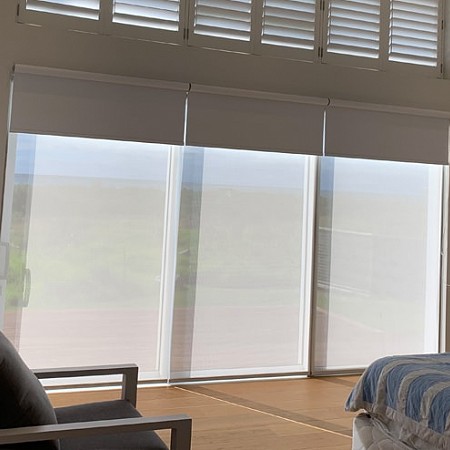 Betta Blinds Day/night system with only Sunscreen down. Gives you day time privacy
